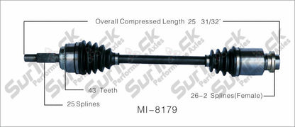 New CV Drive Axle Shaft Fits Mitsubishi Outlander AWD 2003-06 Front P