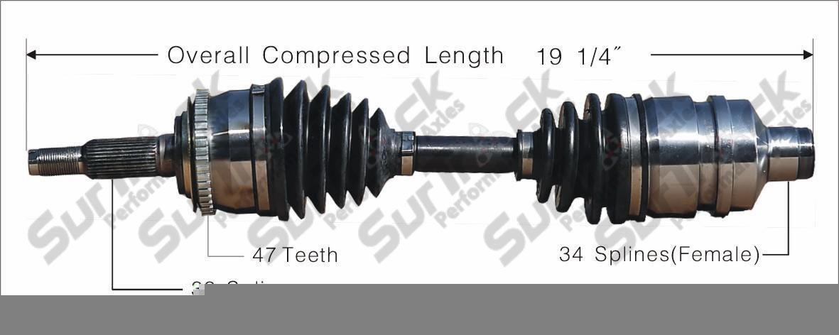 New CV Drive Axle Shaft Fits Daewoo Lanos 1999-02 Front D