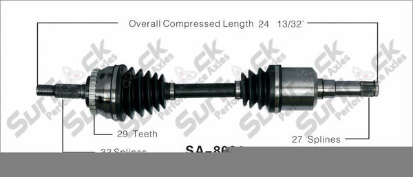 New CV Drive Axle Shaft Fits Saab 9-5 1999-2001 Front D/P