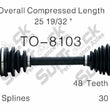 Nuevo eje de transmisión CV para Toyota Avalon Camry Solara Sienna 2002-08 delantero D