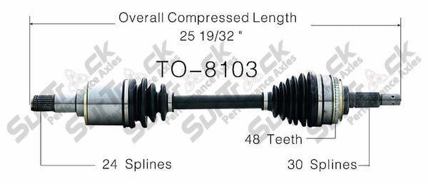 Nuevo eje de transmisión CV para Toyota Avalon Camry Solara Sienna 2002-08 delantero D