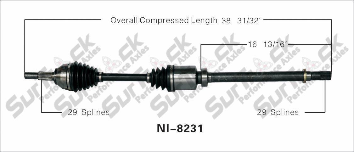 New CV Drive Axle Shaft Fits Nissan Altima 2.5L M/T 2007-10 Front P