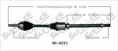 New CV Drive Axle Shaft Fits Nissan Altima 2.5L M/T 2007-10 Front P