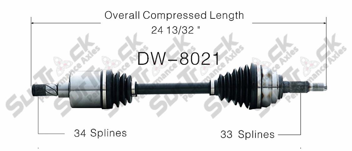 New CV Drive Axle Shaft Fits Daewoo Leganza 1999-02 Front D