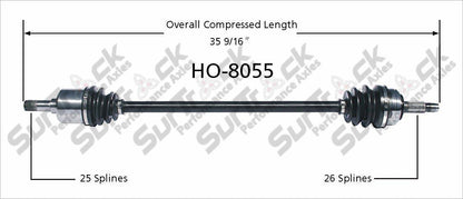 New CV Drive Axle Shaft Fits Honda Civic, CRX 1988-91 Front D
