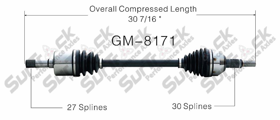 CV Drive Axle Shaft Fits Cadillac CTS 2003-07 Rear D