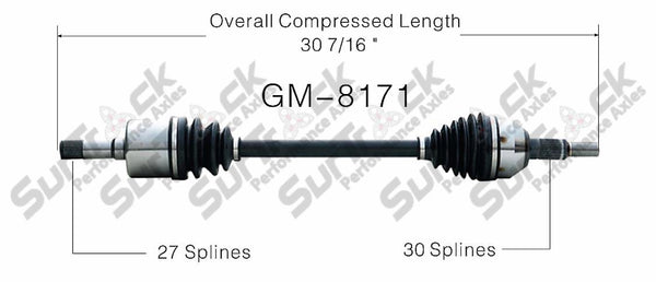 New CV Drive Axle Shaft Fits Cadillac CTS 2003-07 Rear D
