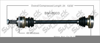 New CV Drive Axle Shaft Fits BMW 3 Series 1992-99 Rear D/P