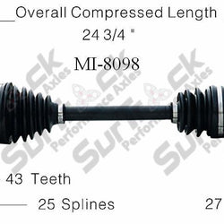 Nuevo eje de transmisión CV para Eagle Talon Mitsubishi Eclipse 1995-99 delantero P