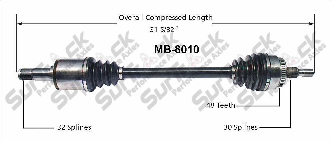 CV Drive Axle Shaft Fits Mercedes ML Series 1998-05 Rear D/P