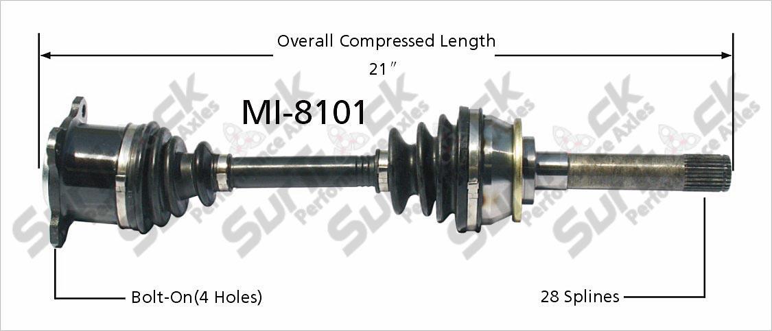 CV Drive Axle Shaft Fits Mitsubishi Montero, Mighty Max 1992-06 Front P