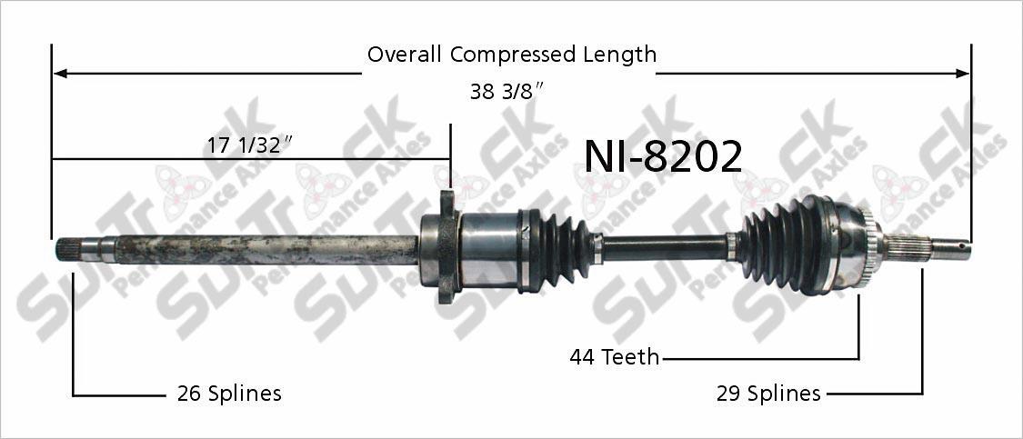 New CV Drive Axle Shaft Fits Nissan Maxima 2004-06 5 Speed Automatic