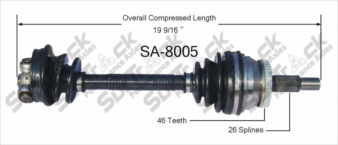 CV Drive Axle Shaft Fits Saab 9000 1991-97 Front D/P