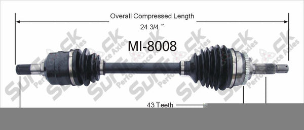 New CV Drive Axle Shaft Fits Eagle Talon Mitsubishi Eclipse 1995-99 Front P