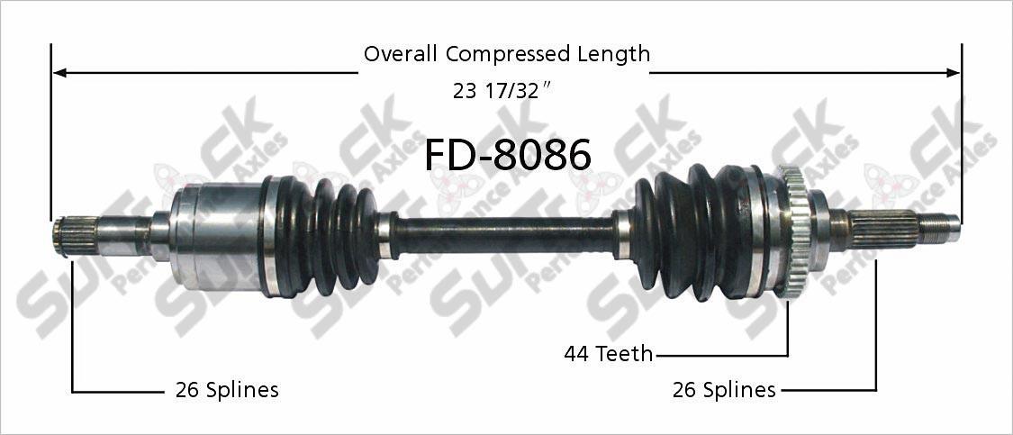 CV Drive Axle Shaft Fits Ford Escort Coupe, ZX2 1997-02 Front D