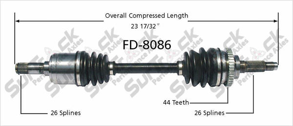 New CV Drive Axle Shaft Fits Ford Escort Coupe, ZX2 1997-02 Front D