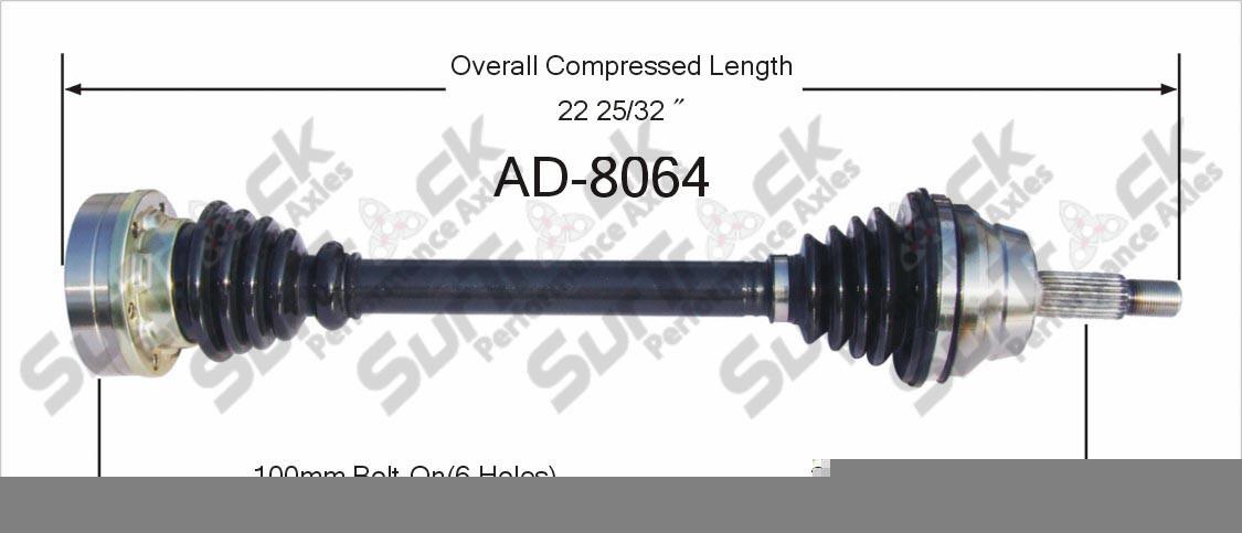 CV Drive Axle Shaft Fits Audi 4000 1985-87 Front P