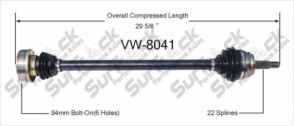 New CV Drive Axle Shaft Fits Golf Jetta Rabbit Scirocco 1974-90 Front P