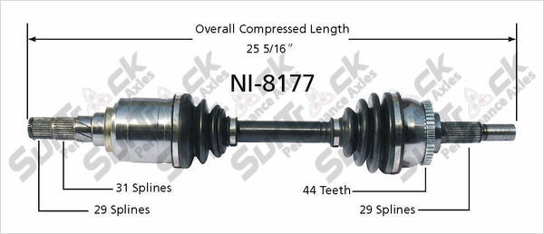 New CV Drive Axle Shaft Fits Infinit I30 Nissan Maxima 2000-01 Front D