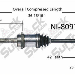 Nuevo eje de transmisión CV para Nissan 200SX, Sentra 1998-99 delantero P