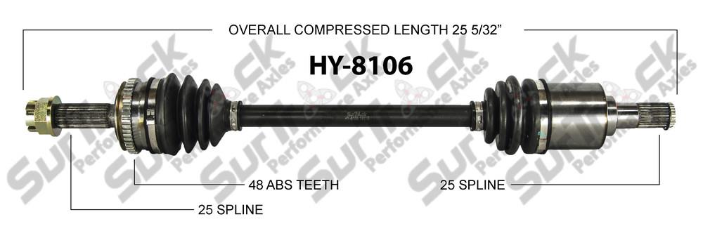 CV Drive Axle Shaft Fits Hyundai Accent 1.6L DOHC, CVVT M/T 2007-10 Front D