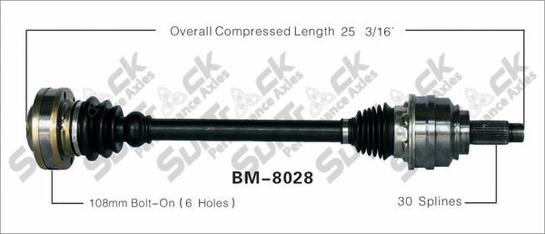 New CV Drive Axle Shaft Fits BMW X5 3.0L, MT 2001-06 Rear D/P