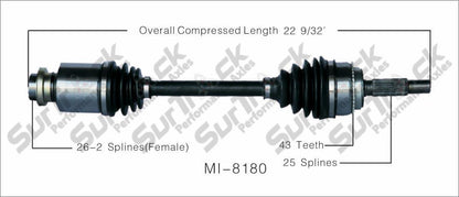 New CV Drive Axle Shaft Fits Mitsubishi Outlander AWD 2003-06 Front D