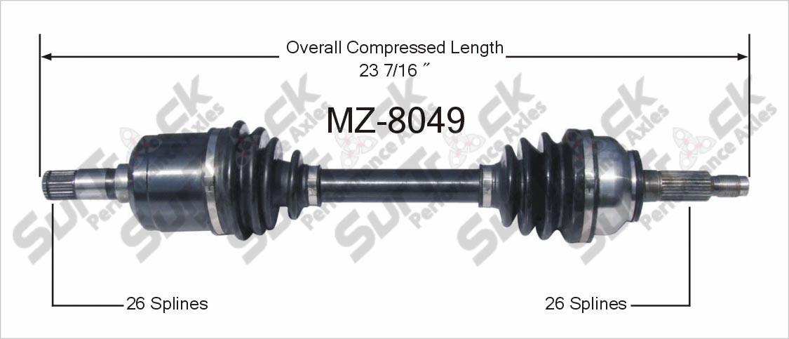 CV Drive Axle Shaft Fits Mazda 626 1982-87 Front D