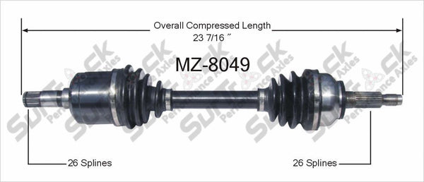 New CV Drive Axle Shaft Fits Mazda 626 1982-87 Front D