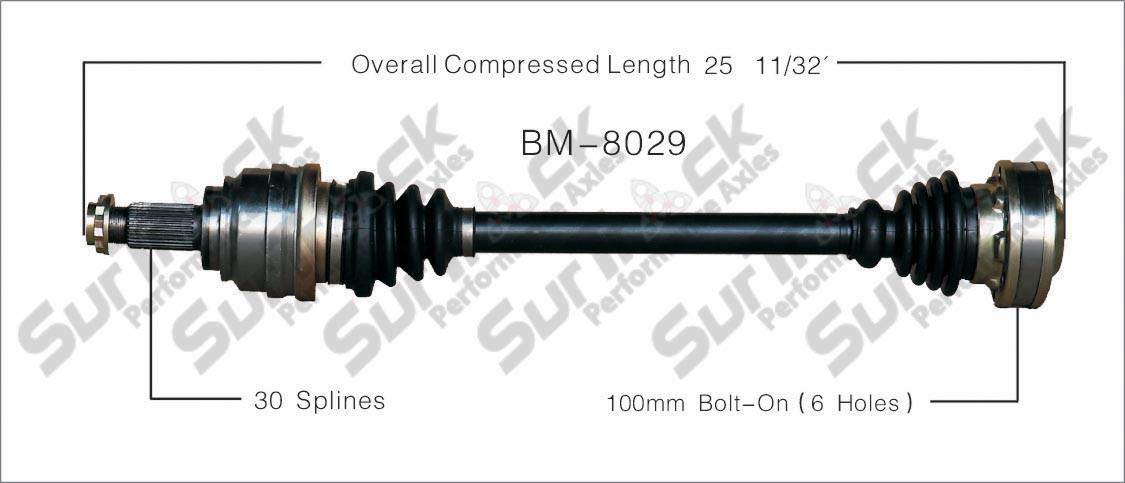 New CV Drive Axle Shaft Fits BMW X5 3.0L, A/T 2001-06 Rear D/P
