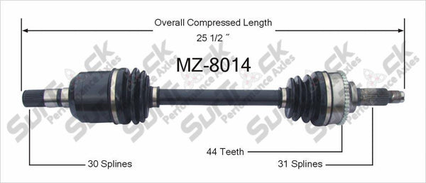 New CV Drive Axle Shaft Fits Mazda Millenia 1995-02 Front D