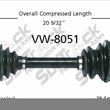 Eje de transmisión CV para lado del conductor delantero 03-06 5 velocidades automático VW Golf 1.8L