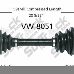 CV Drive Axle Shaft Fits Frt Drivers Side 03-06 5 Speed Automatic VW Golf 1.8L