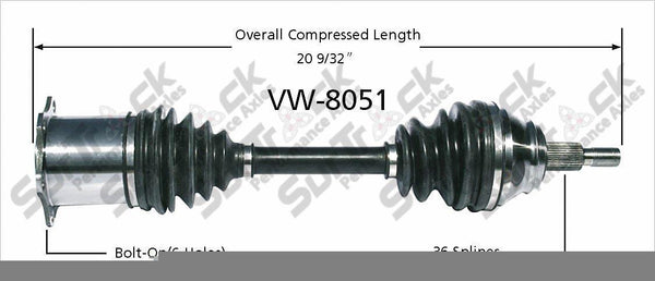 Eje de transmisión CV para lado del conductor delantero 03-06 5 velocidades automático VW Golf 1.8L