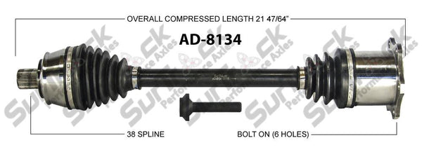 New CV Drive Axle Shaft Fits Audi A8 Quattro, S8 2003-09 Front D