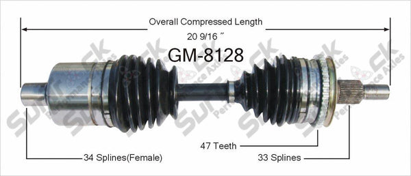 Nuevo eje de transmisión CV para Chevrolet Lumina, Monte Carlo 1997-98 delantero D