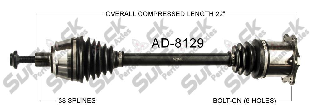 New CV Drive Axle Shaft Fits Audi A6 3.2, CVT 2006-11 Front P