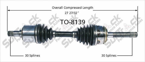 Eje de transmisión CV del lado del conductor delantero para Lexus LX470 Toyota Land Cruiser 98-07