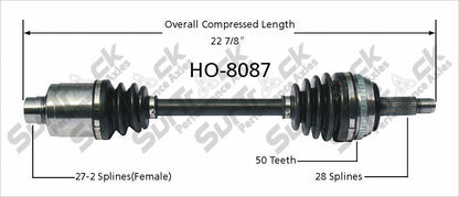 New CV Drive Axle Shaft Fits Honda Prelude 1997-01 Front D