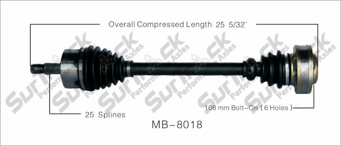 New CV Drive Axle Shaft Fits Mercedes 1999-00 Rear D/P
