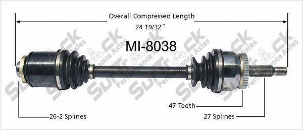 Nuevo eje de transmisión CV para Dodge Stealth Mitsubishi 3000GT 1991-99 delantero D