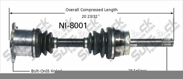 New CV Drive Axle Shaft Fits Nissan D21, Pathfinder 1990-95 Front D/P