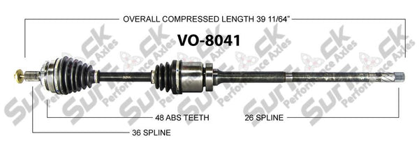 New CV Drive Axle Shaft Fits Volvo S60 01-08 V70 01-05 M/T Turbo Front Pass.