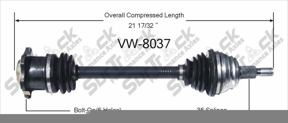 New CV Drive Axle Shaft Fits Volkswagen Beetle, Golf, Jetta 1999-09 Front D