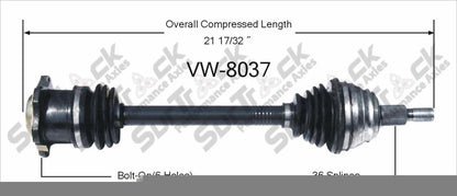 New CV Drive Axle Shaft Fits Volkswagen Beetle, Golf, Jetta 1999-09 Front D