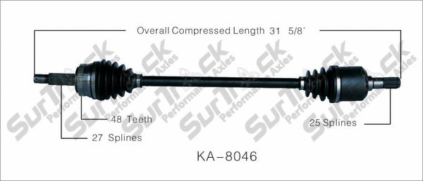 New CV Drive Axle Shaft Fits Kia Sportage 2005-09 2005-09 Rear D/P