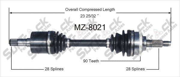 Nuevo eje de transmisión CV para Ford Probe Mazda 626, MX-6 1988-92 delantero D