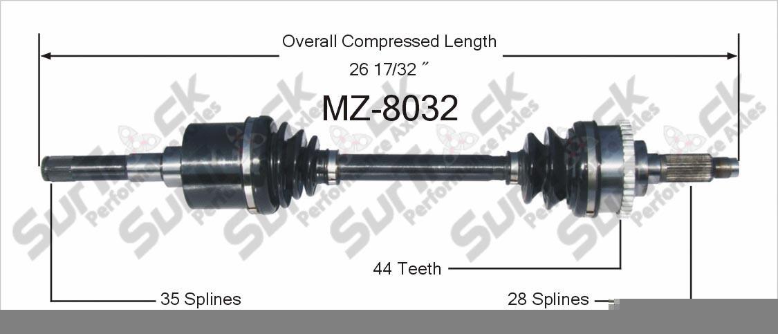 CV Drive Axle Shaft Fits Ford Probe Mazda 626, MX-6 1994-02 Front D