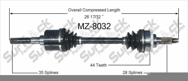 Nuevo eje de transmisión CV para Ford Probe Mazda 626, MX-6 1994-02 delantero D