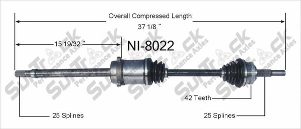 New CV Drive Axle Shaft Fits Nissan 200SX 1995-97 Front P